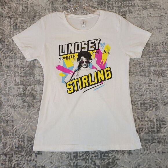 Lindsey Stirling Shirt Women's XL White 2018 Summer Tour Shirt Concert Band - Picture 1 of 9